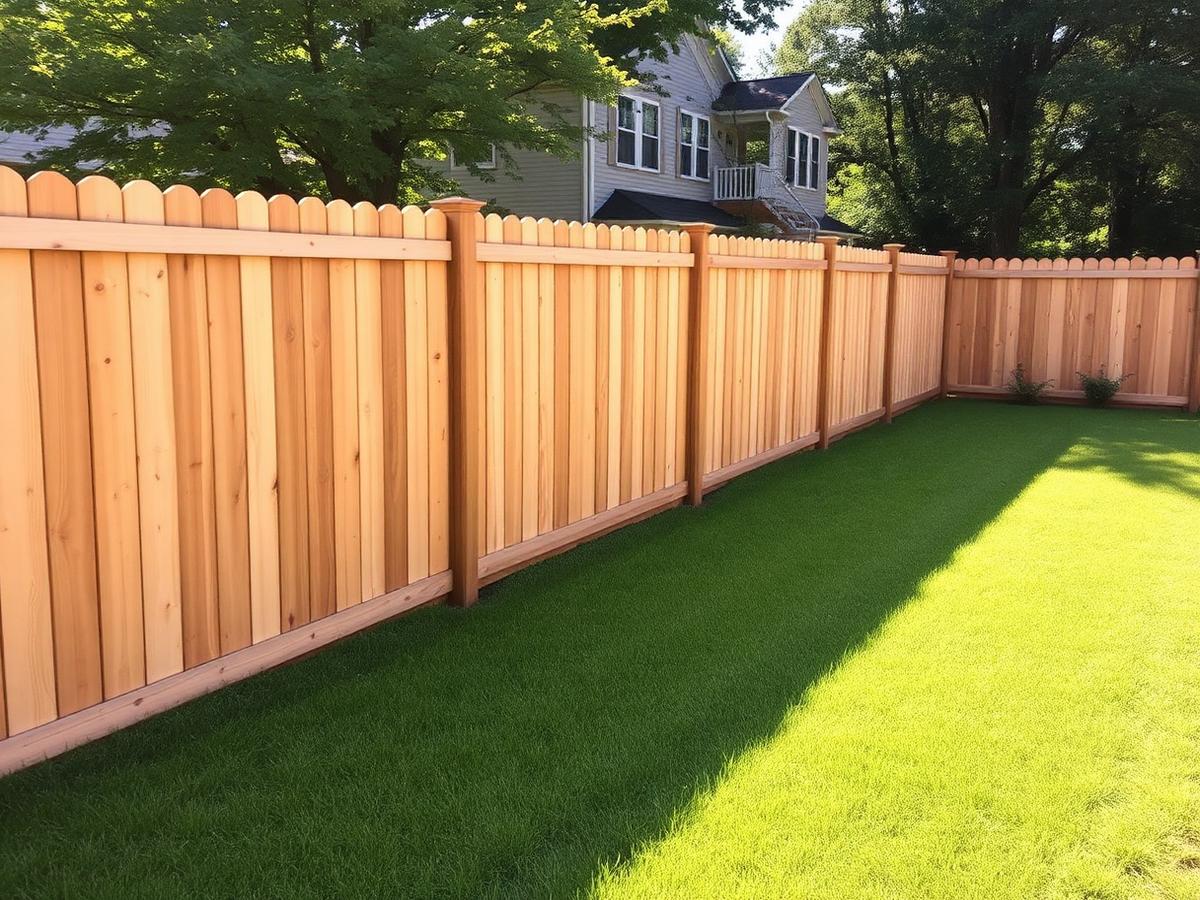 Privacy cedar fence installation