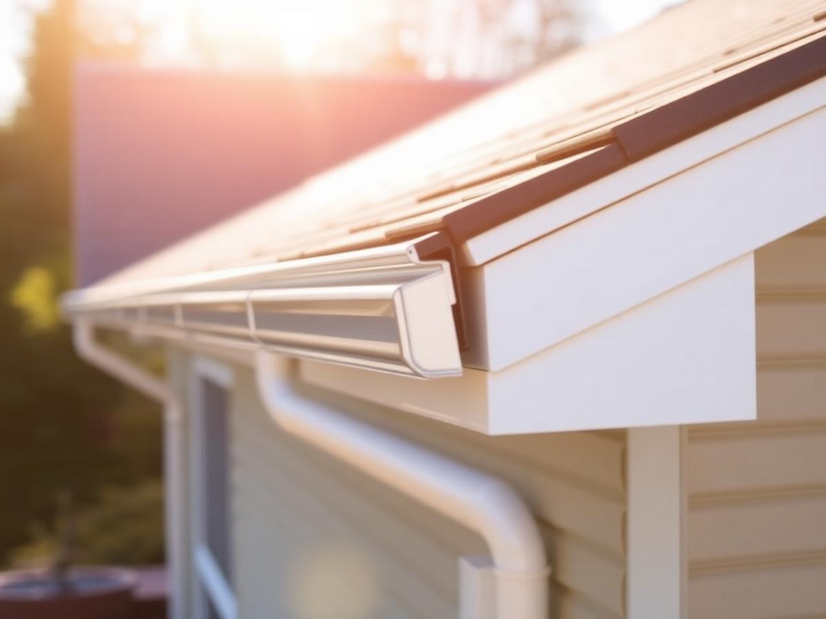 New seamless gutters and downspout